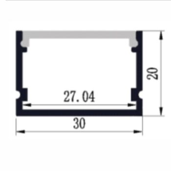 Perfil de Aluminio Sobrepuesto 3020