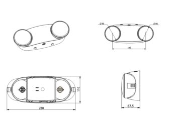 Luz de Emergencia LED 2x1.2W