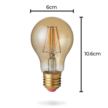 Ampolleta Vintage LED A60 6W Cálida