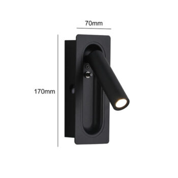 APLIQUE MURO LED 3W NEGRO 3