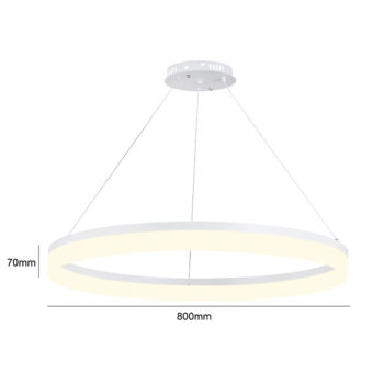 Lámpara Colgante LED Redonda 45W CCT Aro 80CM Blanca