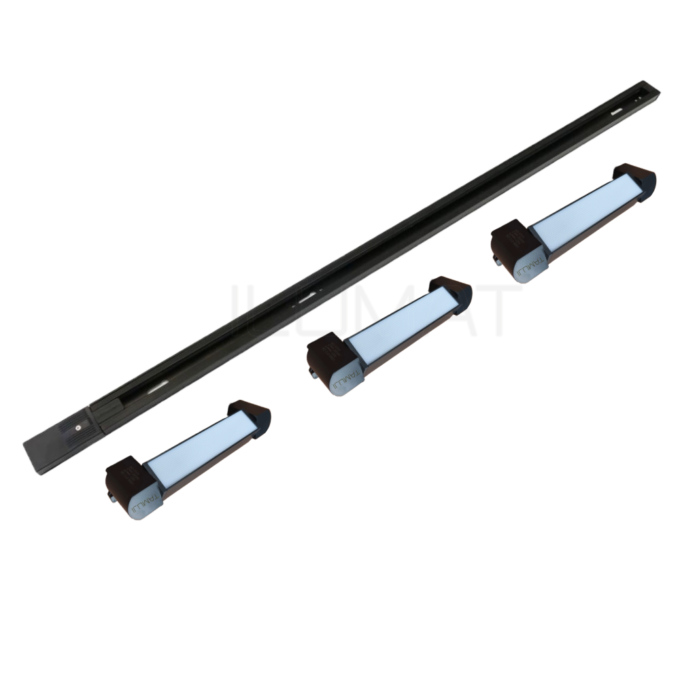 Lámpara Riel 1MT con 3 Focos Riel Lineal 10W 3000K 60°